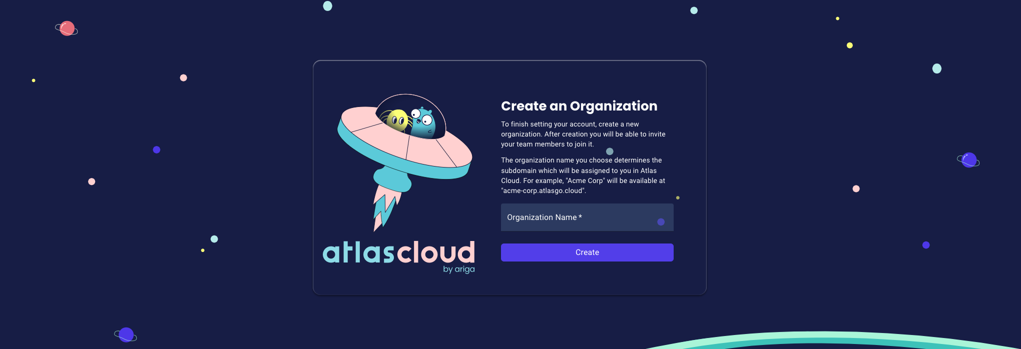 Creating a new workspace in Atlas Cloud