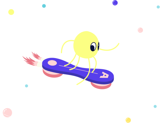 Illustration of a person skateboarding, representing speed and velocity.